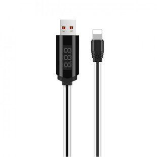 Кабель Lightning Hoco U29 LED Displayed Timing Black-White