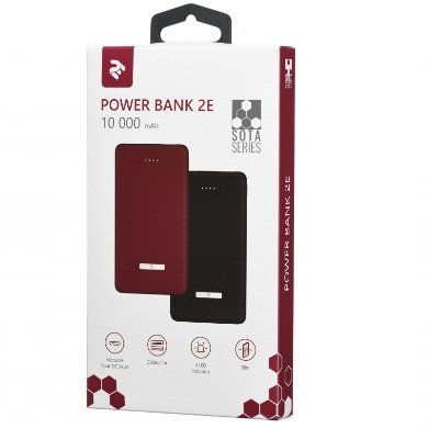 2E Power Bank 10000mAh Sota Slim Red (2E-PB1007AS-RED)