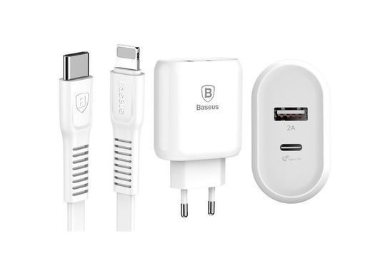 Зар.уст. 220V Baseus Bojure Series USB-C Quick charge 32W with USB-C to Lightning Cable (TZTUN-BJ02)