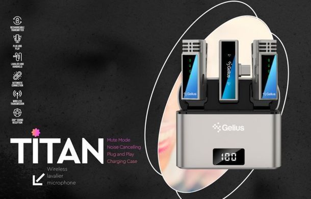 Микрофон безпроводной петличныйGelius GP-LM15 (Type-C)  Titan