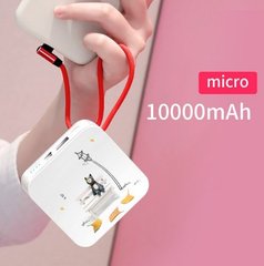 Konfulon 10000mAh micro USB кот на лавочке