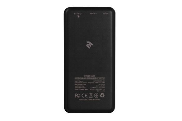 2E PB 1019AQC 10000mAh PD QC3.0, microUSB, Type-C Black