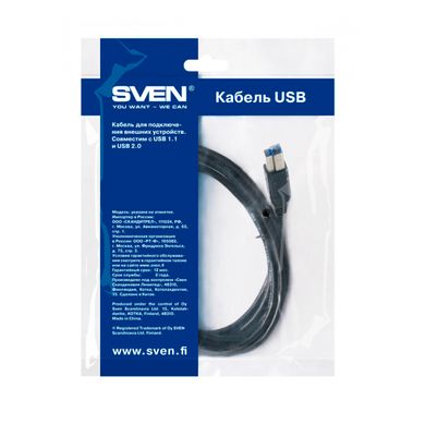 Кабель USB 3,0 A-B 1,8m SVEN