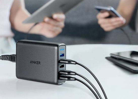 Зар.пр. 220V Anker PowerPort 5 with dual QC 3.0 & Power IQ V3 Black