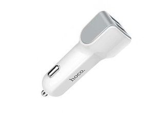 Зар.уст. авто Hoco Z23 2,4A 2USB + Lightning White