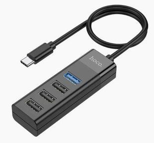USB HUB HOCO HB25 Easy mix 4 in1 (Type C to USB 3.0+USB 2.0*3)
