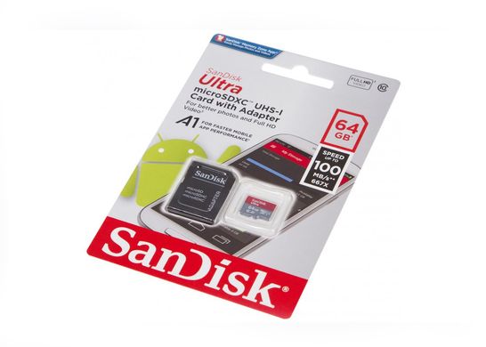 micro SD 64Gb SanDisk Ultra A1 (100Mb/s,667x)UHS-1
