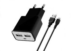 Зар.уст. 220V Florence 2A + microUSB Black (FW-2U020B-M)
