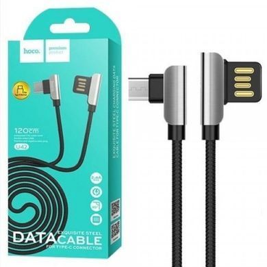 Кабель micro USB HOCO U42 Exquisite Steel (L Shape) 1.2m Black