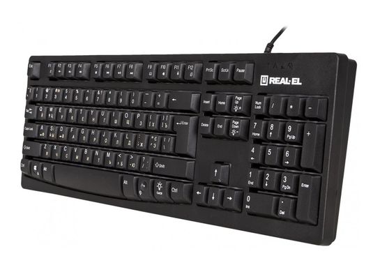 Клавіатура Real-El 7000 Comfort Backlit Black