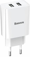 Зар.пр. 220V Baseus Mini Dual U 2,1A 2USB White (CCFS-R02)