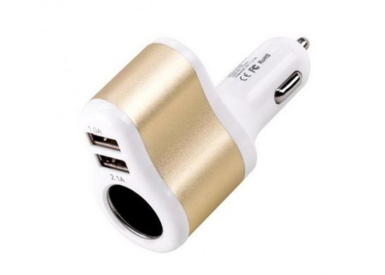 Зар.уст. авто Hoco UC206 Rapid Lighter White