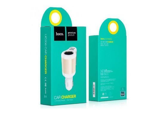 Зар.уст. авто Hoco UC206 Rapid Lighter White