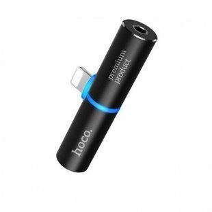 Адаптер Lightning Hoco LS4 (Lightning/AUX) Black