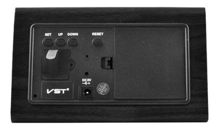 Будильник VST-868-1 черный (8414)