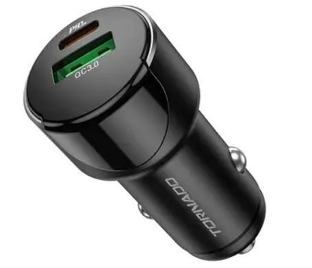 Зар.уст. авто Tornado L24 PD20W+QC3.0 LCD Black