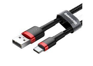 Кабель Type-C Baseus cafule 3A 0.5M Red Black (CATKLF-A91)