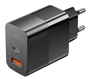 Зар.уст. 220V Essager Pinchen 33W USB A + Type-C (ECTAC-PCB01-P) Black