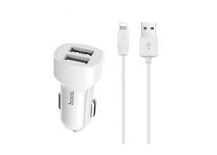 Зар.пр. авто Hoco Z2A 2.4A + Lightning White