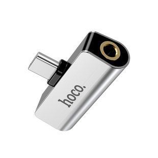 Адаптер Type-C - AUX Hoco LS26 Type-C 2 in 1 Audio Converter Silver