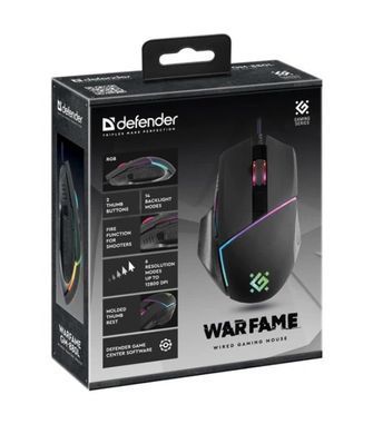 Мышка DEFENDER Warfame GM-880L RGB, 8 кнопок,12800 dpi (52880)