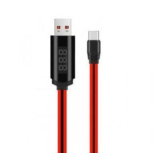 Кабель Type-C HOCO U29 LED Dislayed Timing Type-C 1.2m Red