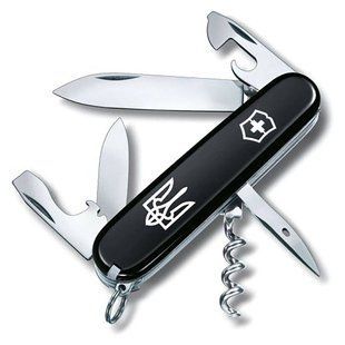 Victorinox Spartan Ukraine (91мм, 12 функцій) Black, тризуб білий 13603.3 T0010u