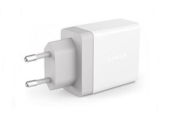 Зар.уст. 220V Anker PowerPort2 24W/4,8A + micro USB cable V3 White