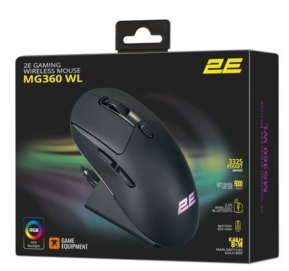 Мышка 2E GAMING MG360 WL, USB-A/WL/BT, Black 2E-MG360UB-WL