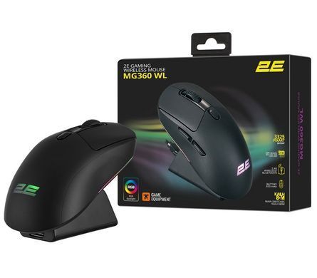 Мышка 2E GAMING MG360 WL, USB-A/WL/BT, Black 2E-MG360UB-WL