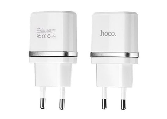 Зар.уст. 220V Hoco C11 1A micro USB White