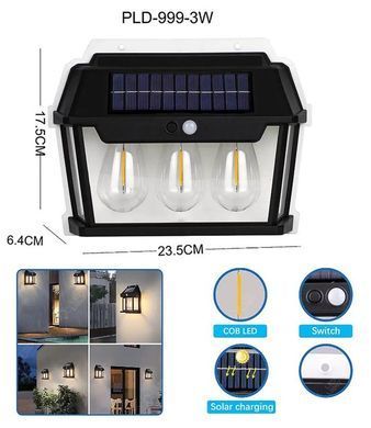 Лампа підвісна Luxury 999-38W вольфрамові лампи, Motion Sensor, 1х18650, сонячна панель