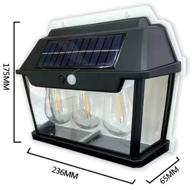 Лампа підвісна Luxury 999-38W вольфрамові лампи, Motion Sensor, 1х18650, сонячна панель