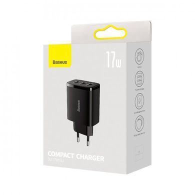 Зар.уст. 220V Baseus Compact 3U 17W CCXJ020101 Black