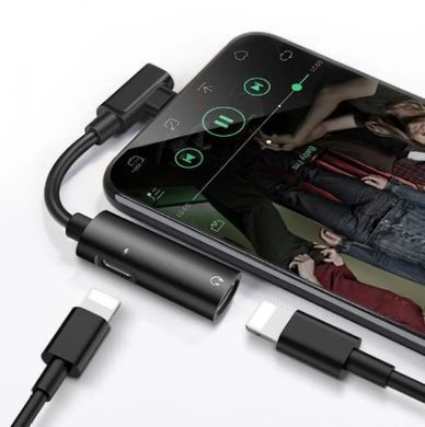 Адаптер Lightning Hoco LS18 (Lightning/AUX)  Black