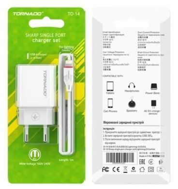 Зар.пр. 220V Tornado TD-14 2,1A + Ligthtning White