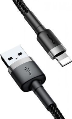 Кабель Lightning Baseus cafule 1.5A 2M Gray Black (CALKLF-HG1)