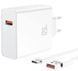 Зар.пр. 220V XO L128 120W USB-A+Type-C cable PD3.0 QC3.0 White
