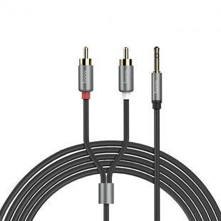 Кабель AUX HOCO UPA-10 double lotus RCA Grey