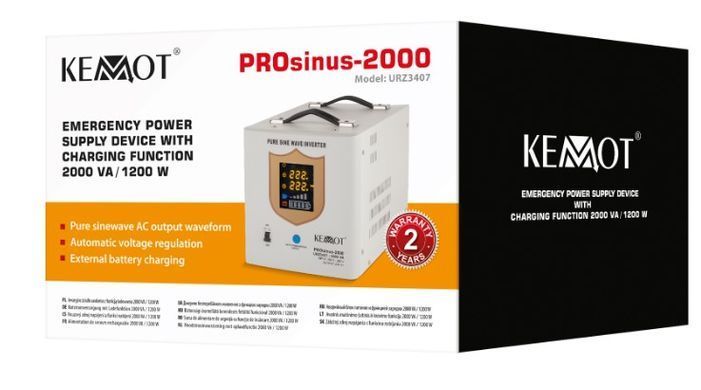Інвертор KEMOT PROsinus-2000 1200W URZ3407 чиста синусоіда