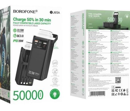 BOROFONE BJ65A High 22.5W+PD20W+four-cables 50000mAh Black