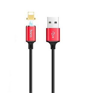 Кабель Lightning Hoco U28 Magnetic Adsorption Red