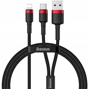 Кабель Lightning + Type-C Baseus Cafule 1m Black (CATKLF-ELG1)