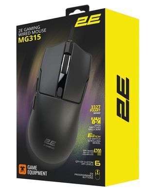 Мышка 2E GAMING MG315, USB-A, Black 2E-MG315UBK