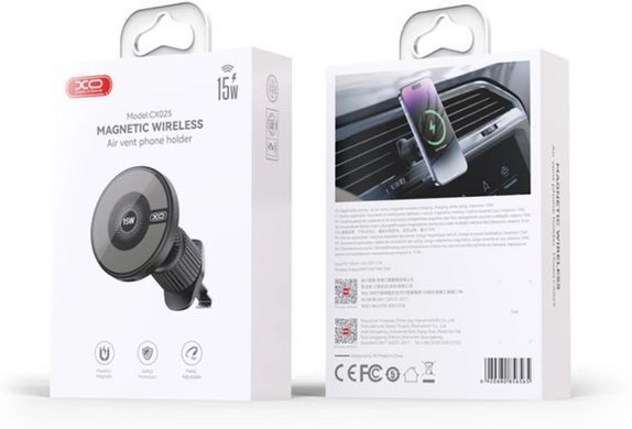 XO CX025 MagSafe Magnetic 15W Wireless Charger Black