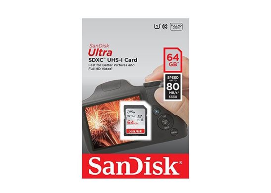 SD 64Gb SanDisk Ultra (80Mb/s,533x) Hi Speed