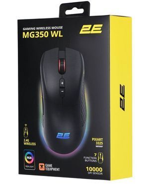 Мышка 2E GAMING MG350 WL, RGB, USB-A/WL, Black 2E-MG350UB-WL