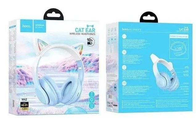 HOCO W42 Cat ears BT Crystal Blue