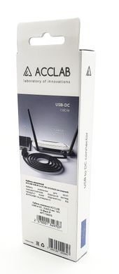 Кабель живлення до Wi-Fi роутерів ACCLAB USB to DC, 5,5х2,5 мм, 12V, 1A Black