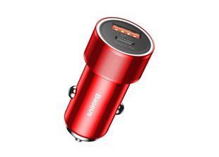 Зар.пр. авто Baseus USB Car Charger Small Screw USB 3.0+USB-C 36W Red (CAXLD-A09)